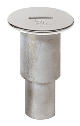 VETUS Deck entry "WC", stainless steel (AISI 316) for waste water extraction, for hose Ø 38 mm, cover Ø 87 mm, slotted, L= 126.5 mm CAPWC38S